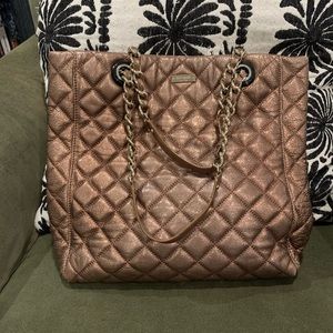 Kate Spade Metallic Quilted Handbag - Copper
